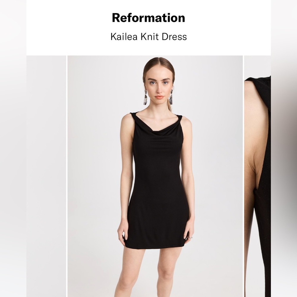 Reformation Black Sheath Mini Dress